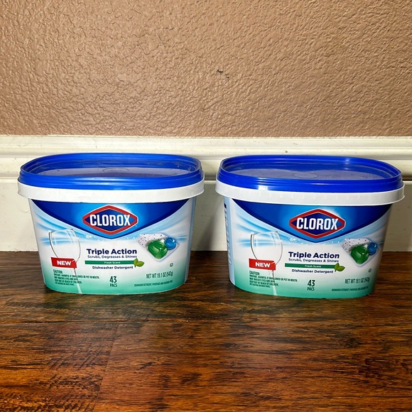 NWT Clorox Triple Action Dishwasher Detergent- Lot of 2 - Picture 2 of 6